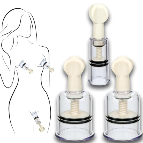 Nipple Suckers Set (1 Pcs 0.78 + 2 Pcs 1.5), Twist Nipple Suction Cups and Clit Sucker for Enhanced Sensitivity in Couples Bedroom Play, Nipple Suckers for Pressure for Women Men Nipple Play