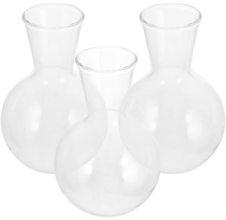 Amosfun 3pcs Glass Planter Bulb Vase, Clear Hydroponic Glass Vase for Air Plant, Terrarium Propagation Station for Home Office