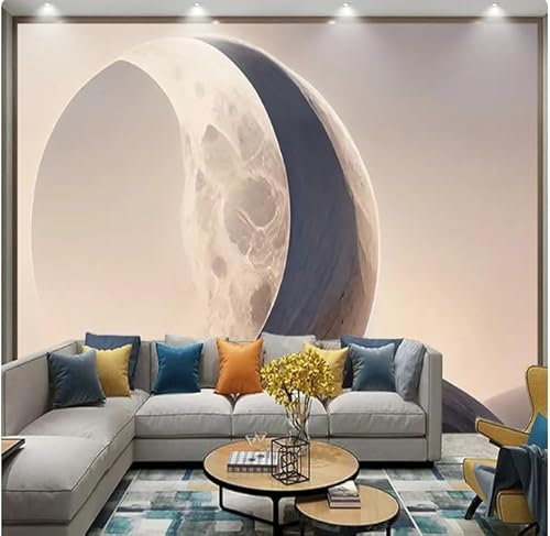 XDOUBAO Papier peint 3D Art Lune Texture Grès Peinture Fond TV Mur Décor À La Maison, 3D, 200x140cm