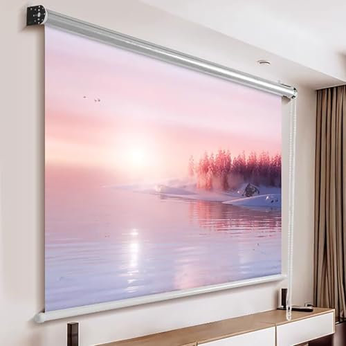 Schermo di proiezione manuale a scomparsa in stile tenda Schermo di proiezione anti-luce Schermo in tessuto per casa Comodo da parete 4k HD Camera da letto Esterno Ufficio Tende a rullo a scomparsa