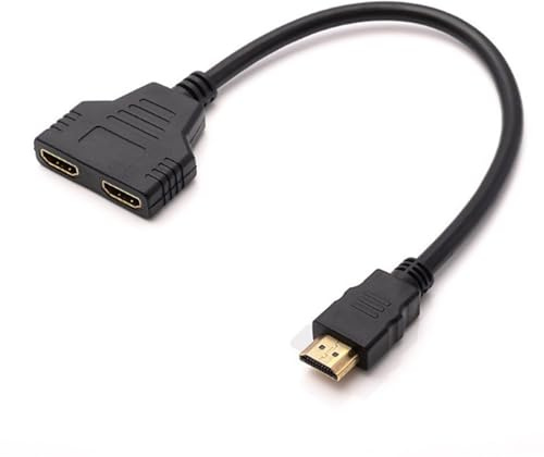 AOUZOVLI HDMI Doppelstecker HDMI Splitter 1 in 2 Out 2 Monitore Gleichzeitig Kabel Unterstützt Zwei Fernseher Gleichzeitig für LCD Monitor HDTV HD LED und Projektoren