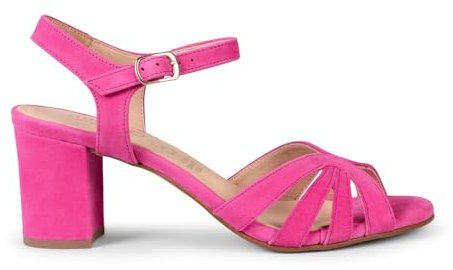 miMaO Sandalias de invitada o fiesta en piel y tacón ancho FUCSIA EU 41
