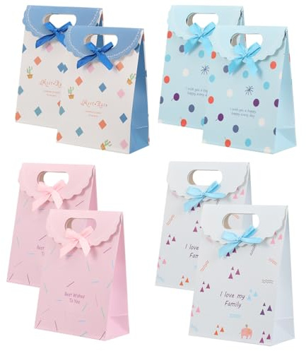 ARubyForest Papiertüten Geschenktüten 8 Stück Klein Geschenktüten Mitgebsel Tüten Geschenktasche Party Bags Gift Bag Candy Tüten Für Party Geburtstag Hochzeit