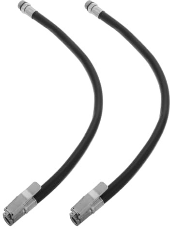 Alipis 2 Pcs Tuyau d'Extension de Gonflage de Pneu 37cm, Adaptateur de Valve de Pneu 8mm, Embout Gonfleur avec Tube en Caoutchouc pour Voiture, Moto, Vélo et Pompe à Air, Accessoire de Gonflage Noir