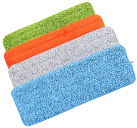Anneome 4pièces Serpillière Tissu De Fibre Pour Sol Recharge De Rechange Lavable Pour Franc Et Carrelage