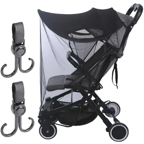 Parasoles para Silla de Paseo, Toldo Protección Solar para Carrito, Parasol para Cochecito, Parasol Ajustable con Protección UV, Sombrilla Carro Bebe Universal, Negro