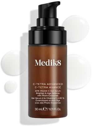 Medik8 C-Tetra Advanced, 20% Vitamin C Gel-Serum mit Exosomen - 30 ml | Vitamin-C-Serum mit Exosomen – schützt vor vorzeitiger Hautalterung und sorgt für eine beschleunigte Aufhellung des Hautbilds