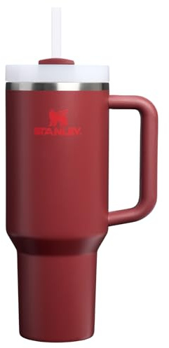 STANLEY Quencher H2.0 Flow State Tumbler, 40 oz, Cranberry | Handle and Straw | 3-Position Lid | Cup Holder Compatible for Travel | Insulated Stainless Steel Cup | BPA-Free