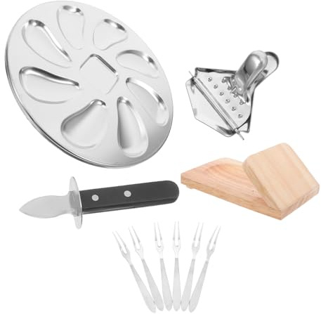 HOLIDYOYO 10pièces Ouvre-huitres Fourchettes à Fruits de Mer Coupe-huîtres Presse-Citron Support Porte-huîtres Acier Inoxydable pour Maison Restaurant