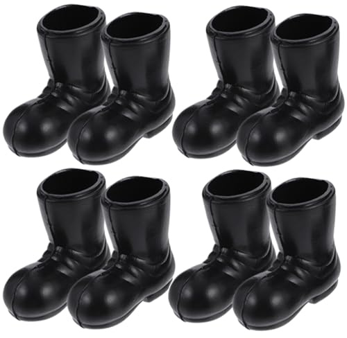 SHINEOFI 4pairs Christmas Shoe Model Miniature Santa Claus Boots for Dollhouse Xmas Decorations Playing House Props