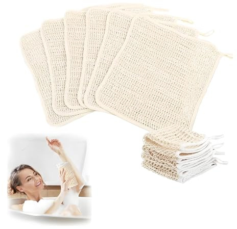 CHENMEIYOUPIN 10 pcs Natural Cotton Hemp & Sisal Exfoliating Scrub Towel for Body & Face – Gentle Skin Renewal, Bath & Shower Use