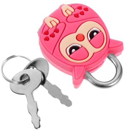 SAFIGLE Mini Lucchetto in Metallo Resistente con Chiavi Design Cartone Animato Rosa Lucchetto Portatile per Sicurezza Armadietti e Valigie Accessorio Originale e Simpatico