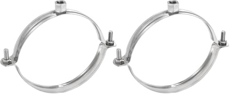 sourcing map 2 Pcs Adjustable Pipe Bracket Clamps 4-5/16 (110mm) Stainless Steel Wall Ceiling Mount Split Ring Pipe Hanger Metal Pipe Supports Clamp for Pipe Tube (M10)
