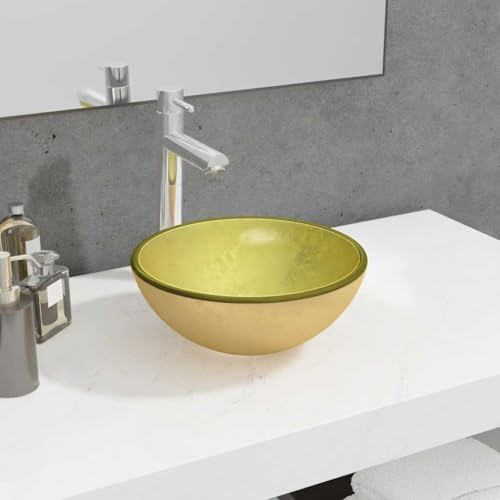 Elegante lavabo in vetro per il bagno: moderno lavabo in vetro temperato come robusto lavabo in vetro temperato per lavanderia e cella bagnata in trasparente