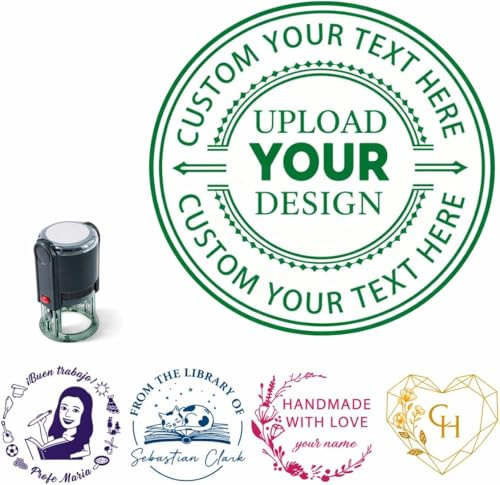 Personalised Stamps,Custom Stamps,9 Ink Colors, Rubber,Wood Handle | Signing Name,Rubber Stamps for Business,Return Address Stamp
