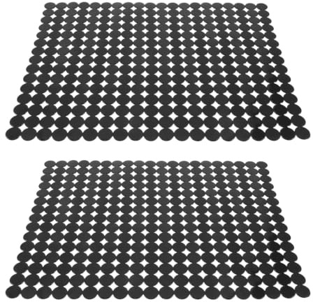 ROMISBABA 2 Pezzi Tappetino Nero per Lavello da Cucina in Pvc Antiscivolo Rettangolare Base Drenante per Piatti e Bicchieri per Uso Versatile in Cucina e Lavello