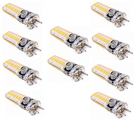 Welsun GY6.35 LED Bulb 3 Watt 12V AC/DC 3000K/6000K G6.35/GY6.35 Bi-Pin Base 20W Halogen Bulbs Equivalent (Pack of 10) (Color : Warm White)