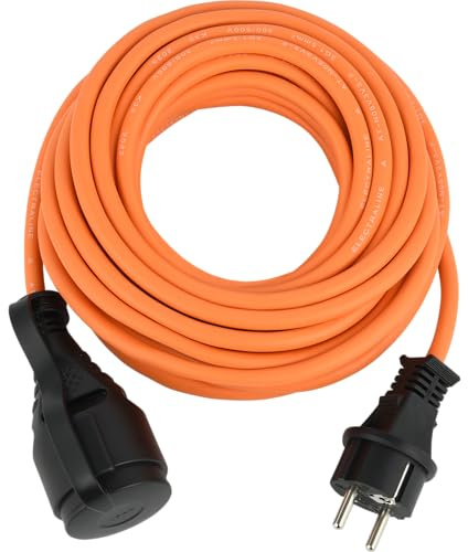 Electraline 01670 IP44 Verlängerungskabel 5M Outdoor Spezialkabel AT-N05V3V3-F 3G1.5, einsetzbar bis -35 °C, ölund UV-beständig und zudem extrem Abriebfest mit Schutzkontakt-Steckdosen