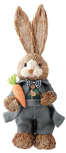 VKTY Conejito de Pascua de Paja de pie Conejito de pie Paja Conejo de Pascua Simulación Conejo para Pascua Decoración