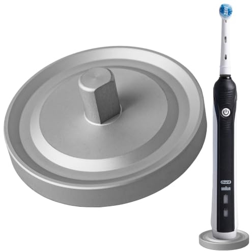 Relsy Silver Oral-B Compatible Electric Toothbrush Holder for Bathroom, Aluminum Oral B Toothbrush Holder With Hygienic Drip Capture Stops Toppling With Metal Toothbrush Stand - Pack of 1
