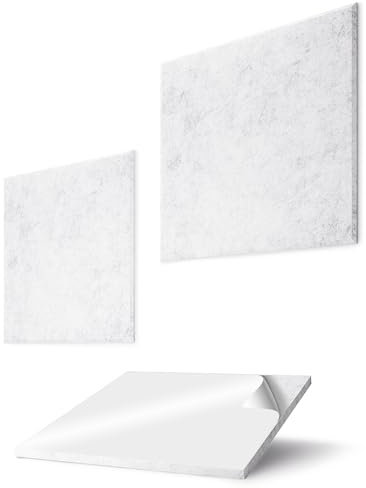 vilz 2 Stück Schallabsorber für Wand & Decke aus recyceltem Filz - Akustikpaneele quadratisch modular 55x55x1,2 cm Marmorgrau