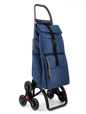 Carrello Portaspesa Rolser Big Polar Pieghevole 6 Ruote Montascale - Marino