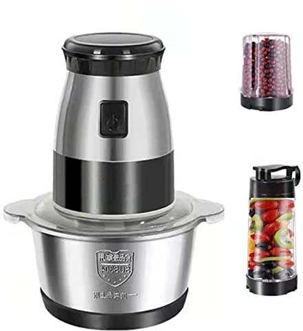 oiakus Licuadora mezcladora eléctrica 3 en 1, picadora de Carne multifunción, licuadora exprimidora portátil de Molinillo de café de 600 W, con Jugo/Taza de café, para Restaurante de Cocina en casa