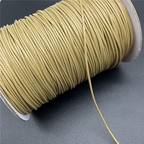 HZLXF1 0,5 mm, 0,8 mm, 1 mm, 1,5 mm, 2 mm, Khaki, gewachste Baumwollkordel, gewachster Faden, Schnur, Schnur, Halskette, Seil, geeignet for die Schmuckherstellung (Color : 1.0mm 10yards)