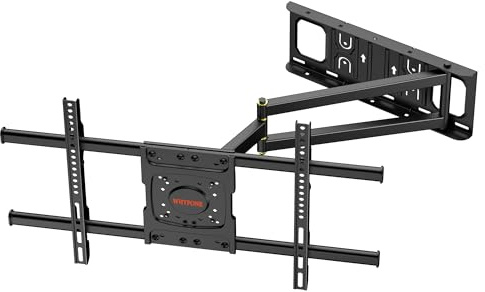WHYFONE Support Mural d'angle pour TV à Bras Long avec Extension de 25,6, Support TV pivotant et inclinable à 90 degrés, Convient aux téléviseurs de 32 à 70, Charge de 35 kg, VESA Max 600 x 400 mm