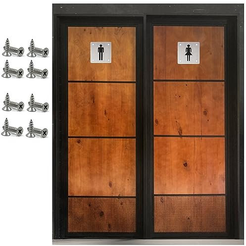 CuiCanfla Cartel Baño Mujer Hombre 2 Unidades, letreros de inodoro para mujer y hombre,para puerta placa de inodoro, Simbolo Adhesivo WC para Puerta