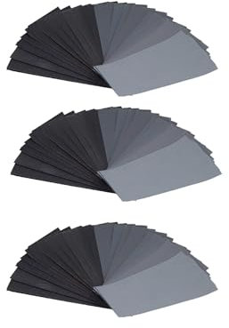 Grendle 42 x Wet and Dry Sandpaper sheets, 120 to 3000 grit Assorted Sand Paper for Wood, Metal, Sanding, Bodywork 23cm x 9cm