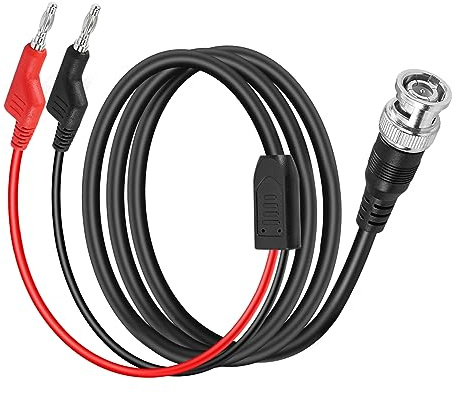 YACSEJAO BNC Test Cable 4.2 Feet/1.3 Metres BNC Male to 4mm Stackable Double Banana Plug Test Cable for oscilloscopes, signal generators