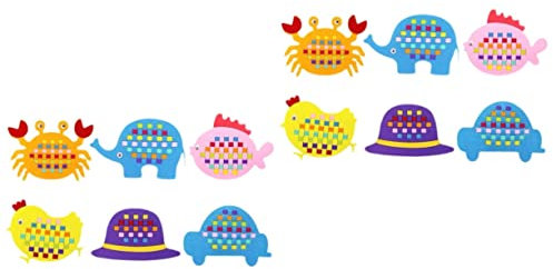 ibasenice 12 STK Lehrmittel Weben DIY Lehrmittel Spielzeug Für Babys Farbsortierspielzeug Spielzeug Für Feinmotorik Kidcraft-spielset Kindergarten-DIY-versorgung Vlies Puzzle Vorschule