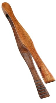 Wizoowip Pinces alimentaires à Long manche, pinces alimentaires en bois, pinces de cuisine à Long manche pour barbecue, service de salade, couleur ébène, conception antidérapante Ébène