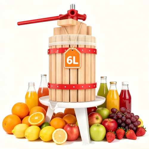 Suusolny 6L DIY Obstpresse Fruchtpresse Saftpresse Weinpresse Mechanische Maischepresse Apfelpresse