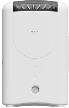 EcoAir DD1 Classic MK6 Grey Desiccant Dehumidifier | Electronic Control | 7.5L/Day | Quiet 34dBA | Ioniser | Silver Filter | Laundry | Timer | 6Kg | Economy Mode | Home Garage Basement Boat
