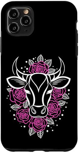 Hülle für iPhone 11 Pro Max Oktoberfest Kuh Kostüm für Madl mit Rosen Fineline Tattoo