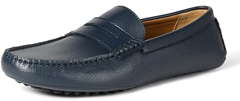 Amazon Essentials Mocasines de conducción para Hombre, Piel sintética Azul Marino, 11