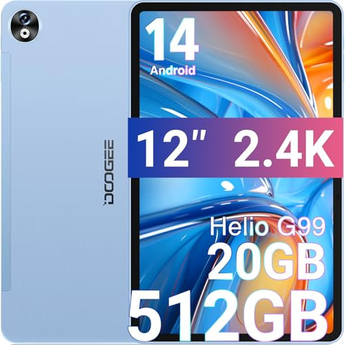DOOGEE T40PRO Tablet 12 Pollici, 512GB ROM+20GB RAM, Android 14, Helio G99,Batteria da 10800mAh, Display 2.4K Tablet Gaming 16MP + 8MP 4G Dual SIM/5G WIFI