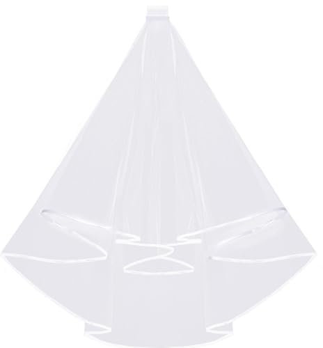 Werownsgso Schleier Braut, Schleier Spitze mit Kamm, Gothic-Brautschleier, Halloween Hochzeitsschleier, Kopfbedeckung Kathedrale Tüll für Frauen und Mädchen Cosplay Party Zubehör (Weiß)