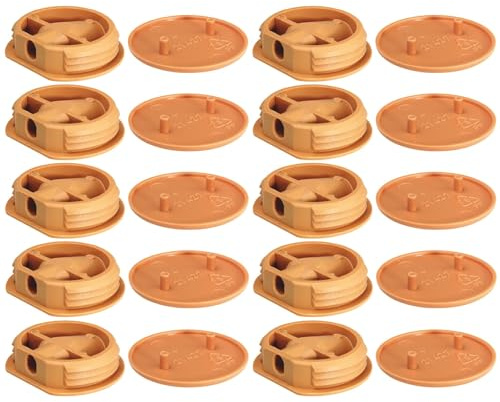 cyclingcolors 10x Ferrure d'assemblage beige avec cache en plastique idéal caravane bateaux vans camping-cars camions aménagés Connecteur Fixation Meuble Cuisine, capuchon rond beige RAL 1011