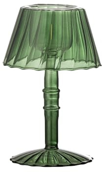 Bloomingville Cisco Teelichthalter, Grün, Glas, T10,5xH18 cm