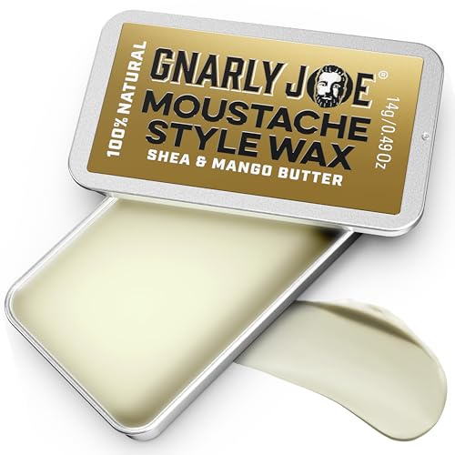 Gnarly Joe Cire à moustache – 14 g – Format de poche – Cire à moustache 100 % naturelle à forte tenue pour homme – Style et conditionnement 2 en 1 avec cire d'abeille, beurre de mangue et huile