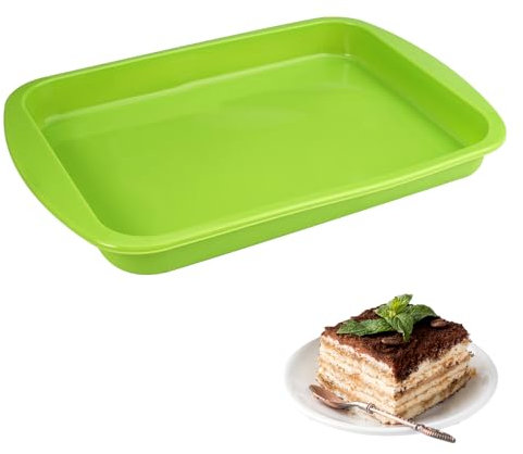 Tortiera Silicone Quadrato 27 cm X 18,5 cm X 2,5 cm Stampo da Forno Brownie Silicone, Privo Di Bisfenolo A, Facile da Rilasciare, per Pani, Torte, Pasticceria, Gelatine di Grandi Dimensioni
