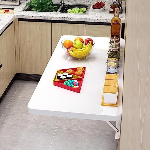 Platzsparender Wand-Tisch für Laptop, Schlafzimmer, Arbeitszimmer, Küche, Balkon, kleiner Computertisch, Arbeitsplatz (Größe: 70 x 40 cm)