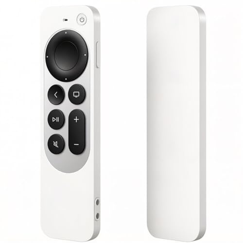 Protective Case for Apple TV Siri Remote - Silicone Remote Cover for Apple TV 4K / HD Siri Remote Controller (2nd Gen / 3rd Gen) - White