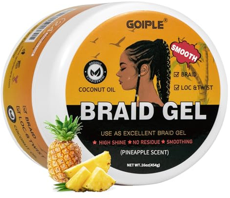 Familienpackung mit großem Fassungsvermögen für gelocktes Haar, Locs, Twist, Zöpfe, Edge Control, starker Halt, nicht fettend, bändigt Frizz ohne Alkohol, einfach zu verwenden, Afro-Haargel