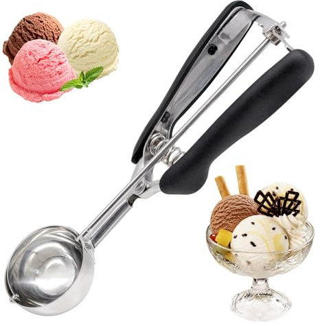 Griwuut Eisportionierer, 5 cm, Edelstahl, Keksschaufel, Edelstahl-Eisportionierer für Eiskugeln, Keksschaufel, Backen