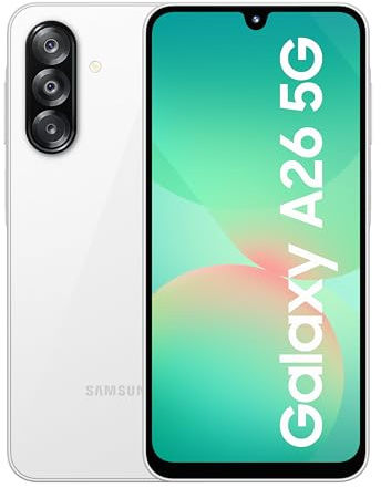 Samsung Galaxy A26 5G (Awesome White, 6 GB, 128 GB) | Intelligenza impressionante - Smartphone AI: Cerchio per cercare, il mio filtro, gomma per oggetti | Tripla fotocamera da 50 MP | IP67