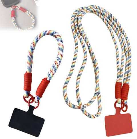 2 Pcs Cuerda para Móvil Universal, Cordón Colgante Movil, Cadena con Hebilla Cuerda para Movil, Colgante Movil, Colgante Movil Cuello con Lengüetas de Sujeción